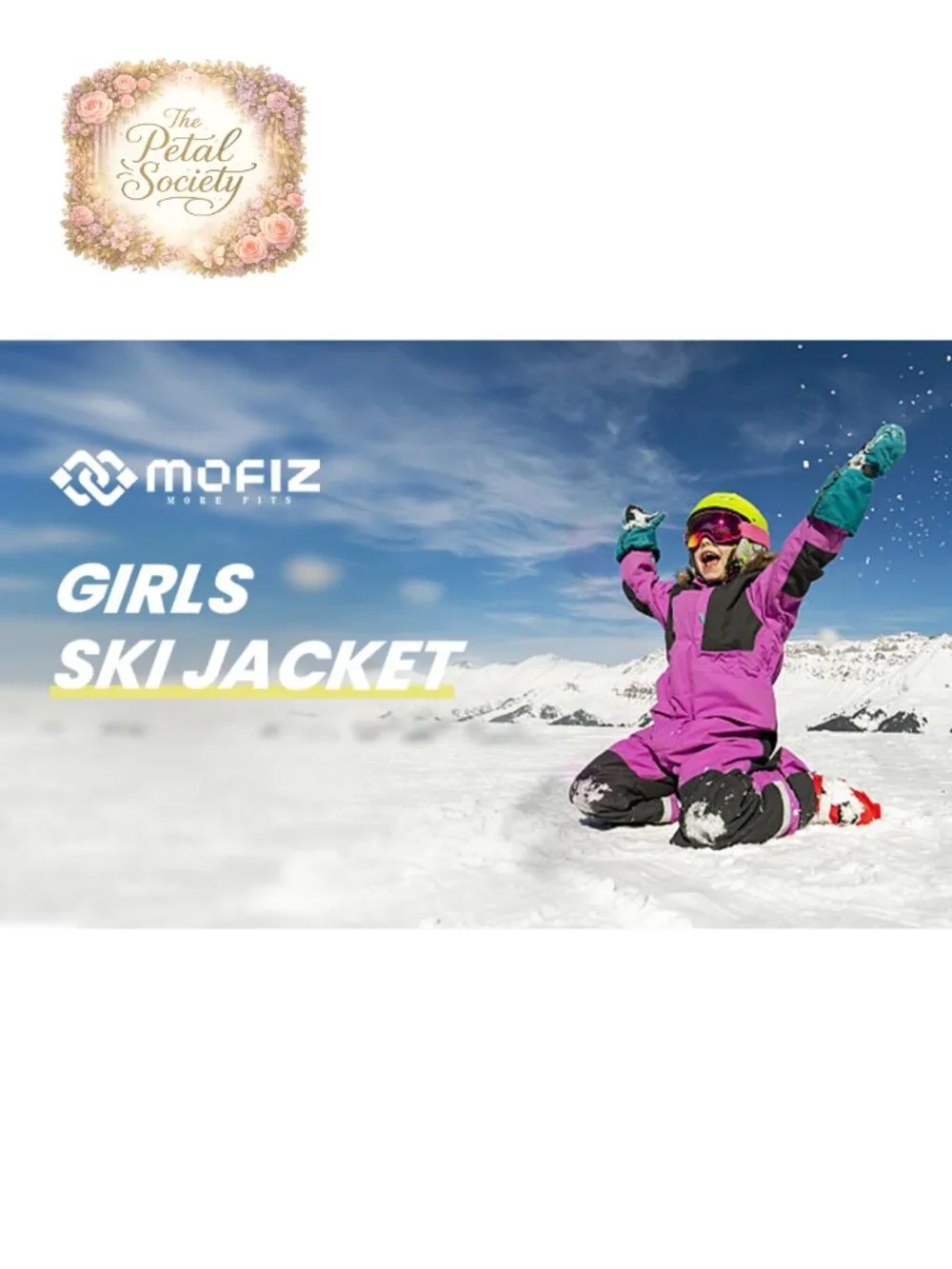 Girls Ski Jacket Winter Snow Coat Fleece Lined Waterproof Snowboard Jacket
